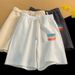 Men's High Waist Casual Wide Leg Pants Summer New Style Printed Straight Leg Outerwear Loose Five Point mid Length_viptrois.com