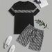 Men's Clothing Summer T Shirt Short Sleeve Shorts Suit Waffle Sports Leisure_viptrois.com