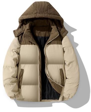 2027 Fashion European Version Wintercoat Women/Men Polyester Splicing Long Sleeve Windproof Waterproof Thicken Warm Zipper Hooded Cotton-Padded Jacket_viptrois.com