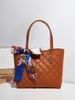 Large Capacity Diamond Embroidery Bag Style Simple Silk Scarf Tote Bag Hot Selling Shoulder Bucket Bag_viptrois.com