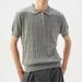 Old Money Style Lapel Knitted Short Sleeved Polo Shirt Men's Light Luxury High End Inner Wear Half Sleeved Fitness Sports Straight Shoulder T Shirt_viptrois.com
