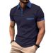 Men's Clothing Men's Short Sleeved Color Matching Pocket Summer Lapel Men's Polo Shirt Sports Polo Shirt Top_viptrois.com