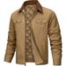 Classic Cotton Winter Coat For Men – Relaxed Fit Single-Breasted Jacket With Flap Pockets_viptrois.com