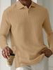 Men’s Textured Polo Shirt – Breathable Stretch Knit For Spring & Fall (S-XXXL, 18 Patterns & Colors)_viptrois.com
