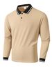 Men’s Jacquard Collar Long-Sleeve Polo Shirt – Breathable & Stylish Outdoor Top (Black/Red/Light Grey/Khaki) – S-XXL_viptrois.com