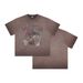 Men's Clothing Trend Men's Clothing | Retro Distressed Printed Short Sleeved T Shirt Trendy Brand Loose Cotton Heavyweight Short Sleeved_viptrois.com
