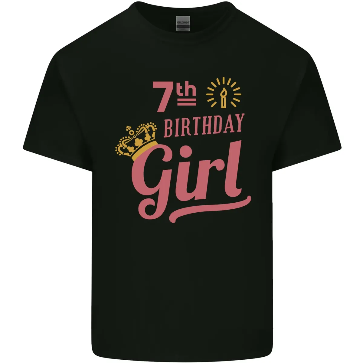 7th Birthday Girl 7 Year Old Princess T-Shirt Mens Womens Tees Top Childrens_viptrois.com