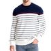 Striped Color Matching Long-sleeved Men's Knitted Sweater Fashionable Crew Neck Men's Casual Sweater_viptrois.com