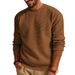 Men's Waffle Knit Sweater – Breathable Textured Pullover With Relaxed Fit For Casual Comfort_viptrois.com