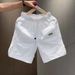 Men's Summer Quick Drying Embroidered Shorts Korean Style Fashionable Sporty Versatile Comfortable Beach Five Point Pants_viptrois.com