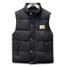 Autumn 2026 Fashion European-USA Style Waistcoat Youth/Men Polyester Stand Collar Single-Breasted Printing Sleeveleaa Loose Thick Warm Cotton Vest_viptrois.com