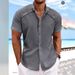 Men's Clothing New Shirt Hawaiian Casual Short Sleeved Solid Color Large Size Shirt Style Summer Beach Solid Color Men's Shirt_viptrois.com