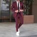 Men's Slim Fit Wedding Suit Set – Single-Breasted Notch Lapel Blazer & Pants (S-5XL) | Polyester Formal & Business Attire_viptrois.com