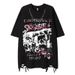 Vintage Hip Hop Rock Singer Graphic Print Men's T-Shirt With Distressed Hem & Chain Detail – Streetwear Casual Tee In Black & White_viptrois.com