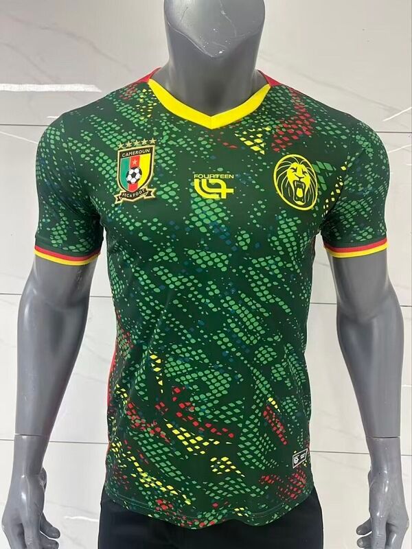 26-27 Cameroon Green Jersey Short-sleeved Top Casual Quick-drying Breathable Sports Football Sweatshirt_viptrois.com