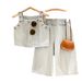 Kids Clothing girls vest suit children's embroidered flower top suspenders jeans_viptrois.com