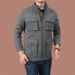 Men's Casual Workwear Jacket With Multiple Pockets, Stand Collar Water-Resistant & Durable, Relaxed Fit (Black/Khaki/Army Green/Gray) - Sizes M To 5XL_viptrois.com