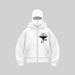 Men's Clothing American Style Double Hooded Loose Ninja Punk Style Gothic Cardigan Zipper Hooded Sweatshirt_viptrois.com