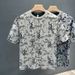 Fashion Trend Summer Short-sleeved T-shirt New Loose Cartoon Animation Pattern Niche Letter Versatile Top_viptrois.com