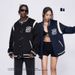 Men's Clothing Autumn And Winter New Contrast Color Loose Embroidered Jacket Baseball Jacket Couple Cotton Jacket Men And Women_viptrois.com
