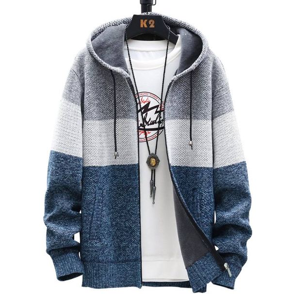 Men's Clothing Sweater Jacket Autumn And Winter Hooded Casual Loose Sweater Thick Handsome Jacket_viptrois.com