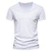 2025 Summer Popular Men's New Pure Color Slub Cotton V-neck Short-sleeved Shirt_viptrois.com