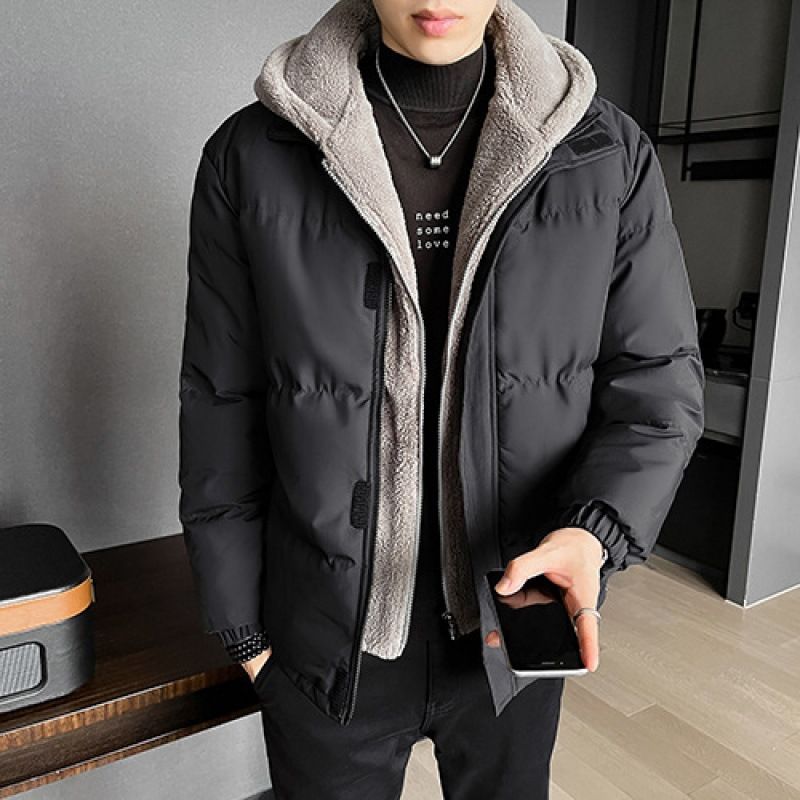 Men's Clothing Men's Fleece-Lined Hooded Parka Jacket With Two-Tone Design, Warm Winter Coat For Teens & Adults (Gray, Black, Khaki, Sizes M-8XL)_viptrois.com