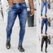 Men's Ins Trend Black Slim Fit High Waist Denim Small Leg Pants Men_viptrois.com