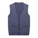 New Men's Wool Yarn Knitted Vest Vest Sweater Solid Color Casual Sweater Sleeveless Vest Manufacturer Knitted Cardigan Men_viptrois.com