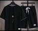 Summer New Waffle Men's Korean Loose Youth Cool Short Sleeve Shorts Casual Two Piece Set Fashion_viptrois.com