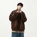 Men's Clothing Motorcycle Clothing Men's Trendy Brand Loose Workwear PU Leather Jacket Autumn Trendy Casual Handsome Stand Up Collar Jacket_viptrois.com