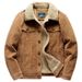 Jackeed Middle-Aged Young Men's Pure Auumn And Winer Wih Plush Loose Fiing American Version Coon Oversized_viptrois.com