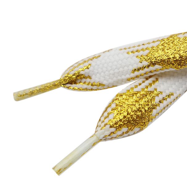 Shoelaces Flat 1.8cm Two Color Metal Wire Shoelaces Polyester Widened And Thickened White Shoes Casual Shoe Rope_viptrois.com