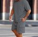 Men's Clothing Solid Color Round Neck T Shirt Shorts Men's Summer Suit_viptrois.com