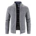 Knitted Cardigan For Men, Long-sleeved Warm Jacquard Casual Stand-up Collar Thick Sweater For Men In Autumn And Winter_viptrois.com