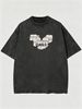 Summer New Washed Men's T-shirt, Mosaic Letter Print Crew Neck Casual Loose Basic Short Sleeve Tee_viptrois.com