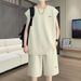 Men's Summer Sleeveless Vest Set, Stylish Hong Kong Style, Two-Piece Sports Suit_viptrois.com