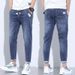 Light-Colored Jeans Loose Fit Men's Stretch Casual New Harem Trendy Brand Cropped Pants_viptrois.com