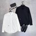 Men's Clothing Men's Long Sleeved Shirt Fashionable Business Slim Bee Embroidered Shirt Simple Shirt_viptrois.com