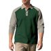 American-style Men's Polo Shirt For Autumn And Winter In Foreign Trade, Color-blocked Casual Golf Lapel Long-sleeved T-shirt As The Base Layer_viptrois.com