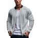Men's Stand Collar Zipper Long Sleeve Baseball Jacket Style Twill Fabric Autumn New Fashion_viptrois.com