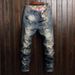 New Men's Jeans Men's Big Hole Jeans Men's Fashion Personality Straight Fit Pants_viptrois.com