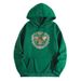 Men's Clothing sweatshirt moon bee print hooded back collar plus velvet sweatshirt_viptrois.com