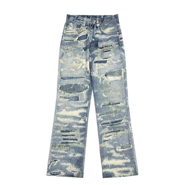 3D Printed Cleanfit Washed High Street American Straight Leg Jeans - Vintage Denim Style, Mid Rise, Stretch Cotton, Youth Casual Fashion_viptrois.com
