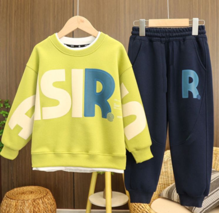 Teenage and guys Boys autumn suit autumn 2024 new two piece children's clothing handsome children's sweater pants two piece suit fashionable trend_viptrois.com