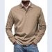 Classic Men's Long Sleeve Button-Down Shirt - Breathable Polyester, Slim Fit, Versatile Solid Colors For Casual & Office Wear_viptrois.com