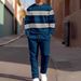 2025 New Fashion Men's Casual Sports Crewneck Sweatshirt And Sweatpants Two-Piece Set_viptrois.com