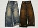 Men's Clothing New American High Street Straight Yellow Mud Dyed Jeans Loose Men And Women Retro Long Pants Trendy Boys Mud Colored Pants_viptrois.com