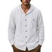 Men's Clothing Breathable Linen-Blend Hooded Shirt Jacket – Oversized Pocket Detail (S-3XL, 4 Colors)_viptrois.com