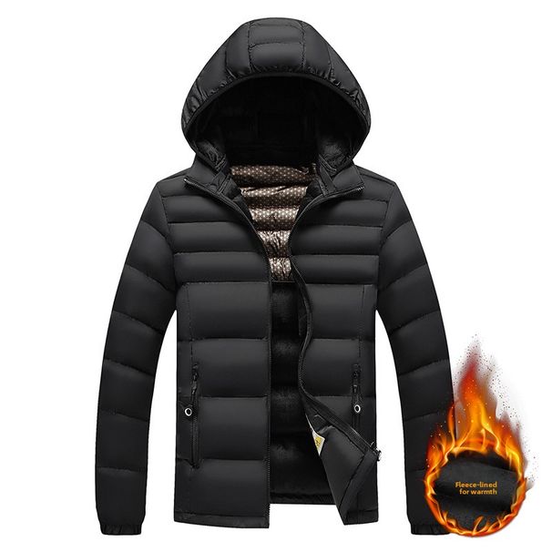 Rib Clothes, Cotton-padded Clothes For Men, Slim-fit Removable Hats, Piled Thickened Hooded Jackets For Men_viptrois.com